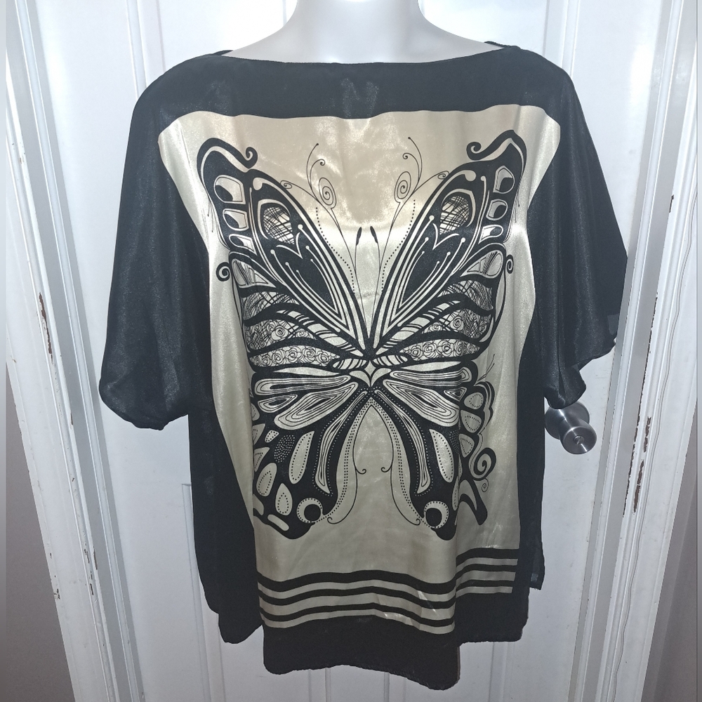 Ashley Stewart Boat Neck Women - Butterfly Shift Dress/Top Sz 22/24 - Picture 2 of 6